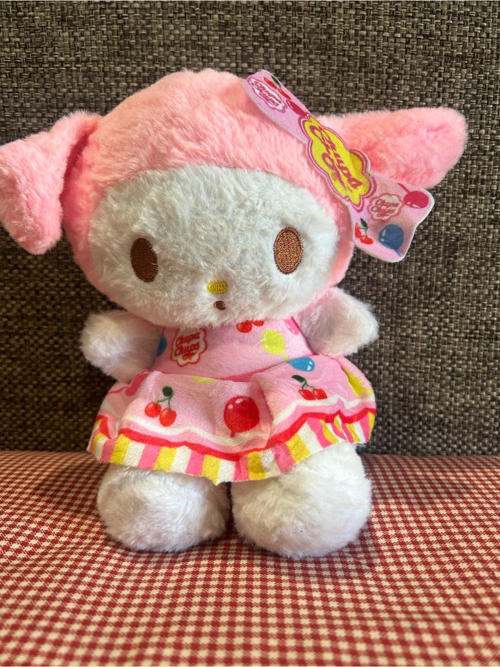 Sanrio My Melody Pink & White Cherry Dress Plush Chupa Chups